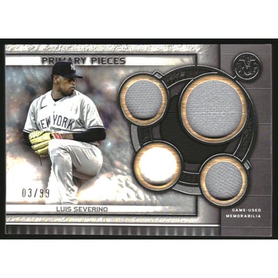 2023 Topps Museum Collection Primary Pieces Quad Relics #SPPPQRLS Luis Severino