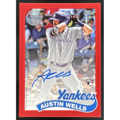 2024 Topps 1989 35th Anniversary Red #89BA-AW Austin Wells RC Auto /25