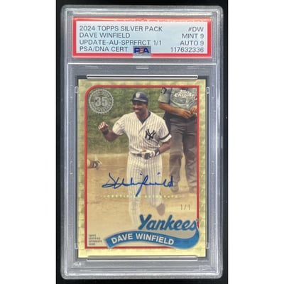 2024 Topps 1989 Chrome Silver Pack Superfractor Dave Winfield Auto 1/1 PSA 9