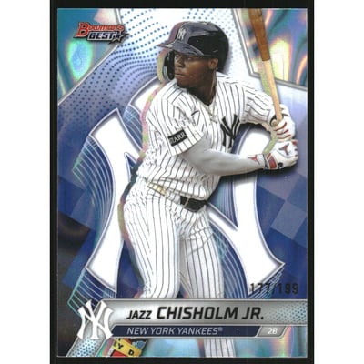 2025 Bowman's Best Aqua Lava Refractors #28 Jazz Chisholm Jr.