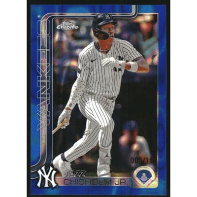 2025 Topps Chrome Blue Lava Refractors #283 Jazz Chisholm Jr.