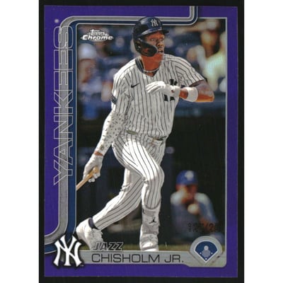 2025 Topps Chrome Purple Refractors #283 Jazz Chisholm Jr.
