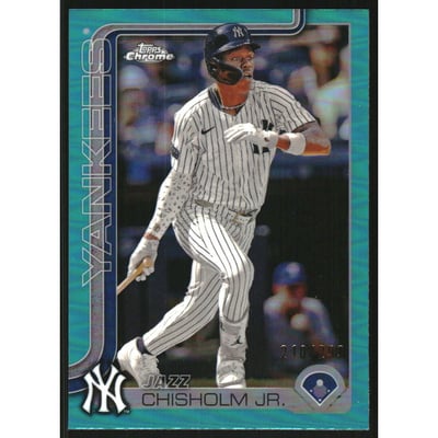 2025 Topps Chrome Teal Refractors #283 Jazz Chisholm Jr.