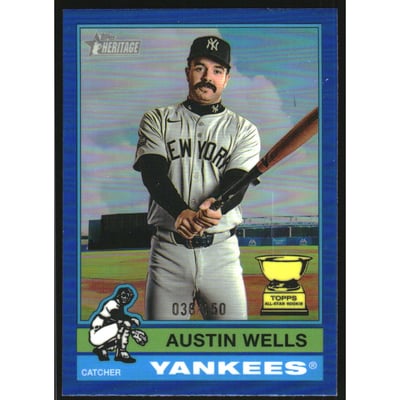 2025 Topps Heritage Chrome Blue Refractors #441 Austin Wells