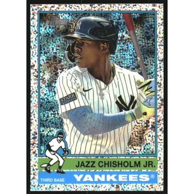 2025 Topps Heritage Chrome Silver Sparkle Refractors #33 Jazz Chisholm Jr.