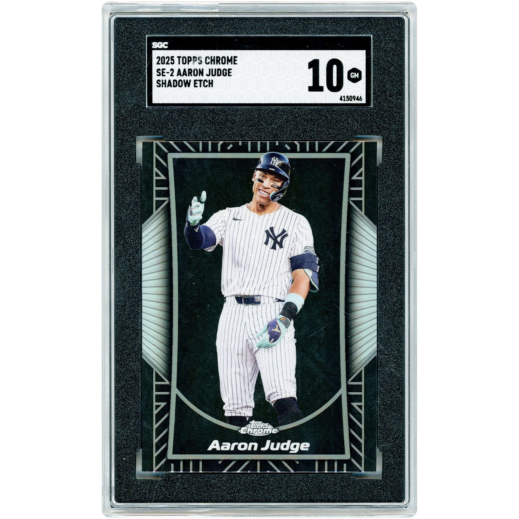 Carte Aaron Judge des Yankees de New York 2025 Topps Chrome Shadow Etch Case Hit #SE-2 authentifiée SGC (10 cartes)