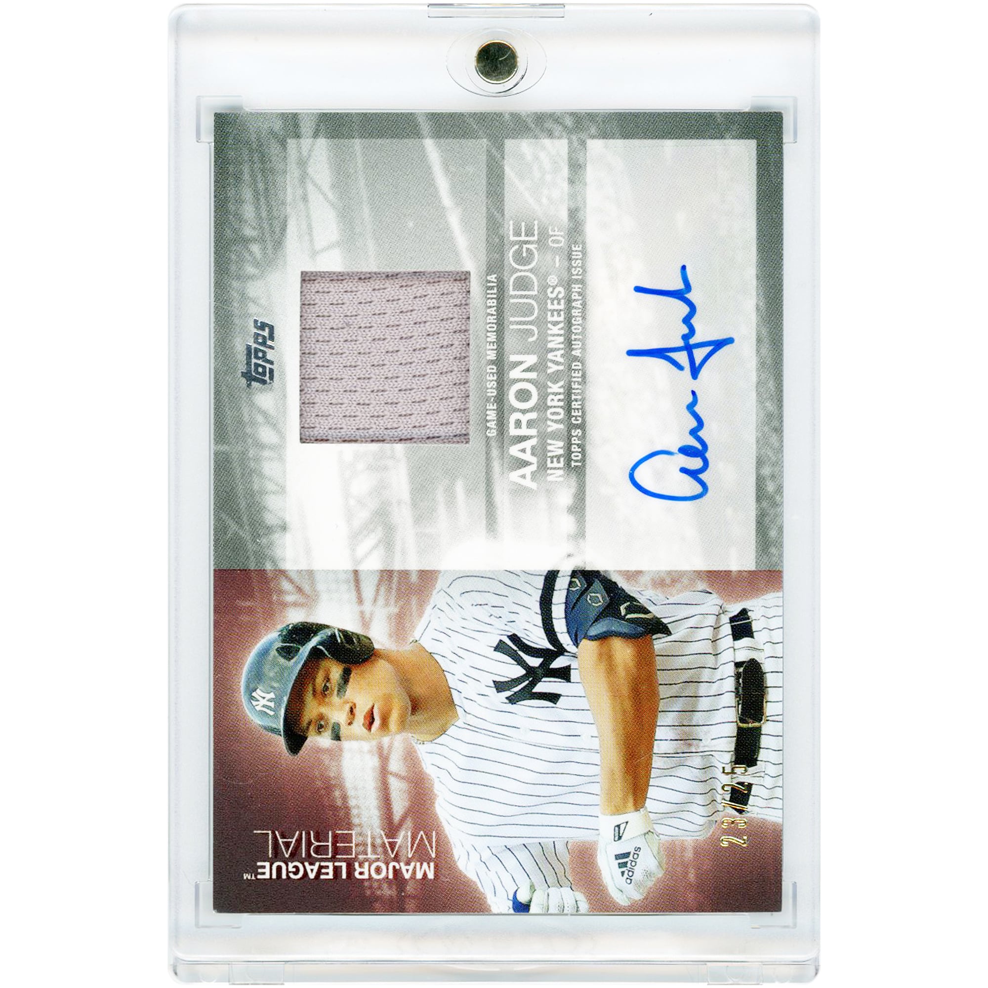Aaron Judge New York Yankees Autographed 2020 Topps Update Major League Material Game Used Relic #MLA-AJ #23/25 Card