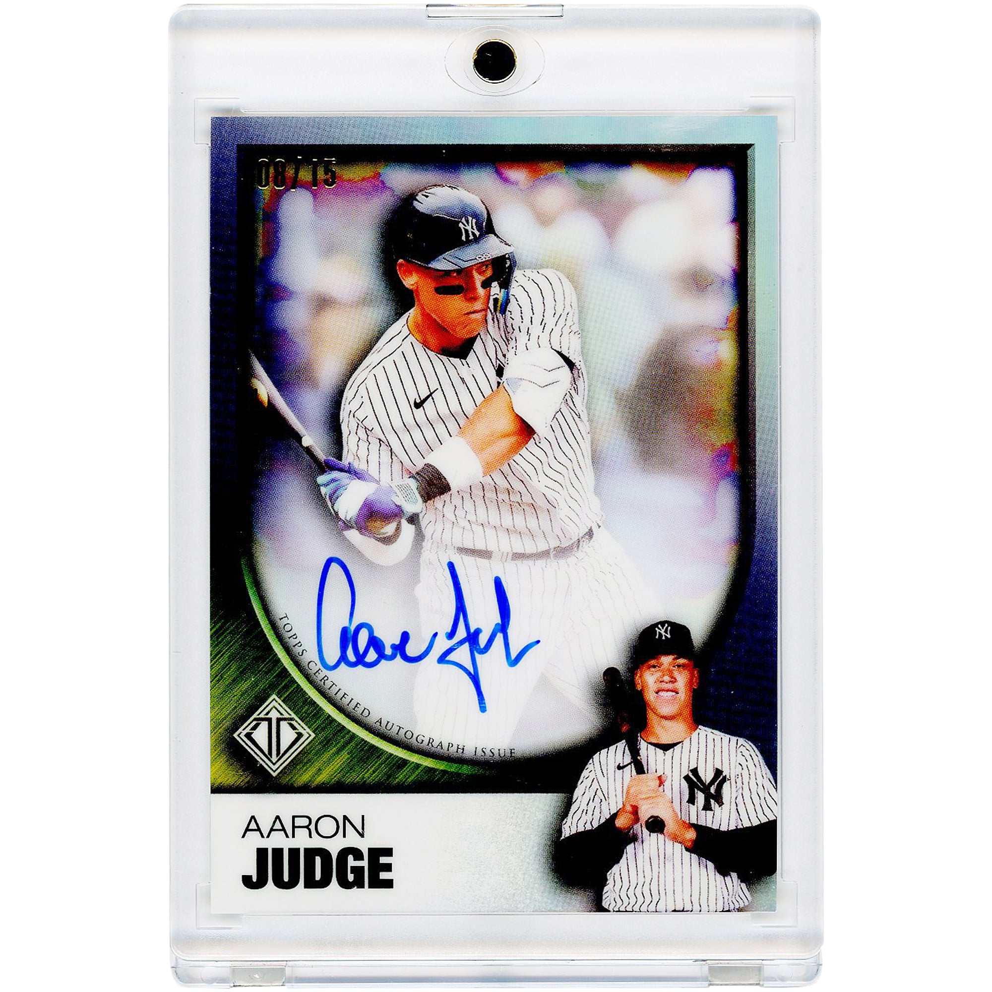 Carte autographiée d'Aaron Judge (New York Yankees) 2023 Topps Transcendent Icons Chrome #TICAV-AJ #8/15
