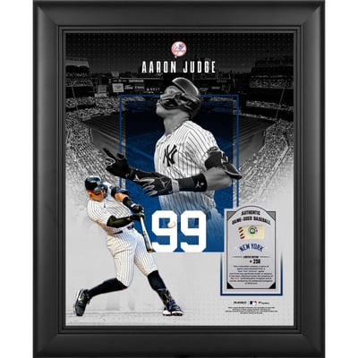 Aaron Judge New York Yankees Fanatics Authentic Framed 11" x 14" Showcase Collage with a Piece of Game-Used Ball - Limited Edition of 250