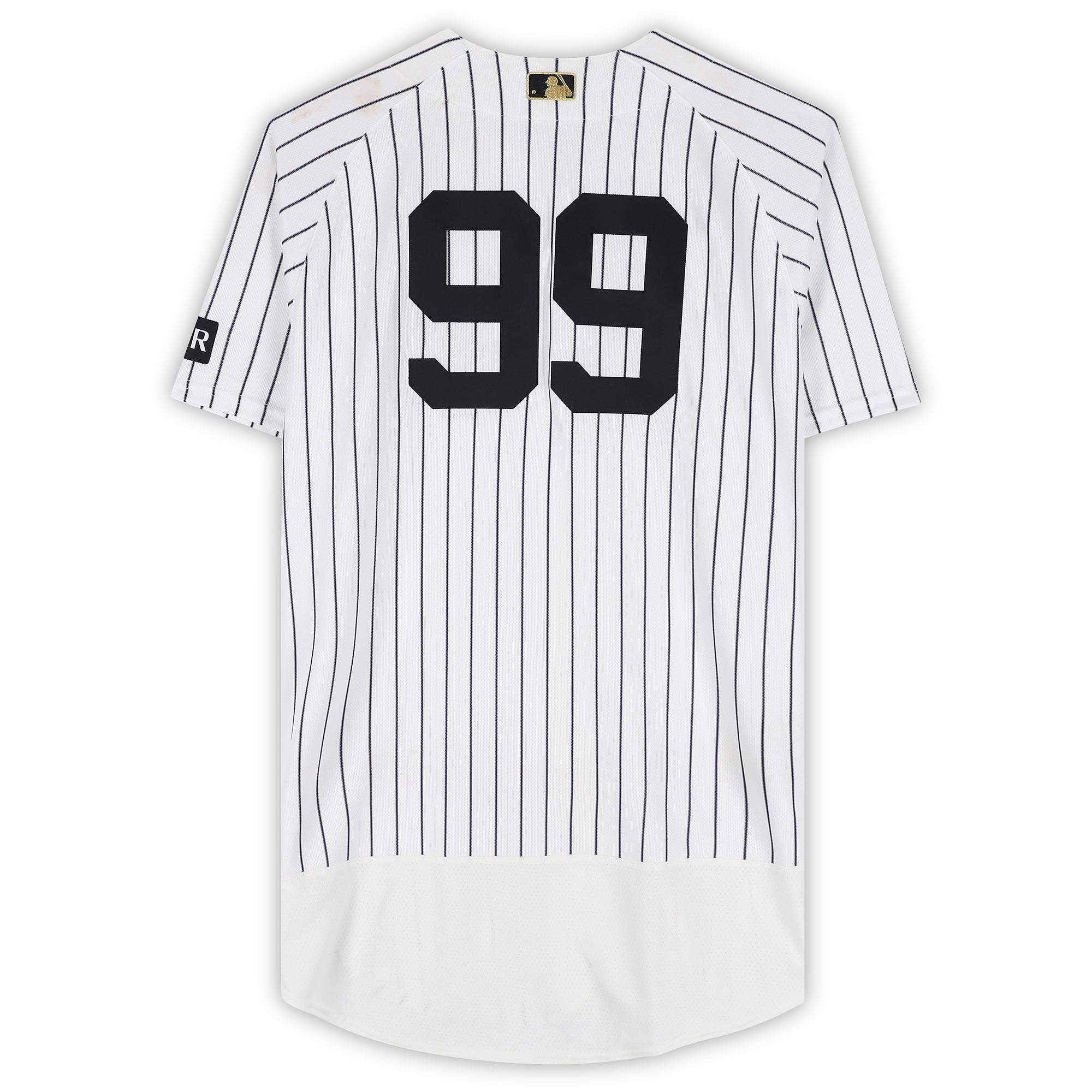 Aaron Judge New York Yankees Game-Used #99 White Pinstripe Nike Jersey vs. Texas Rangers on May 6, 2026 - 1-4, HR, RBI, R