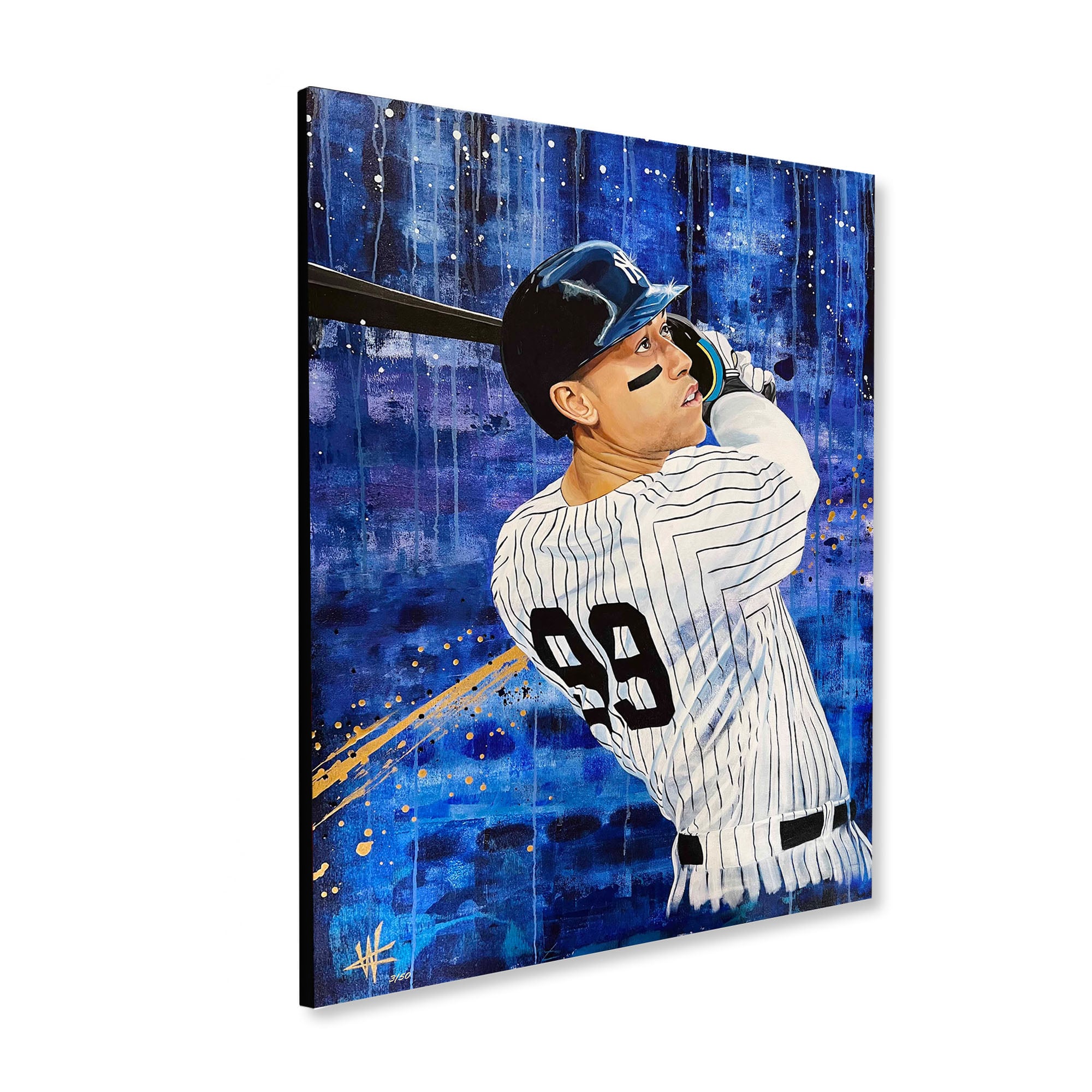 Aaron Judge New York Yankees Stretched 30" x 40" Embellished Canvas Giclee Print - Art by Cortney Wall - Limited Edition 50