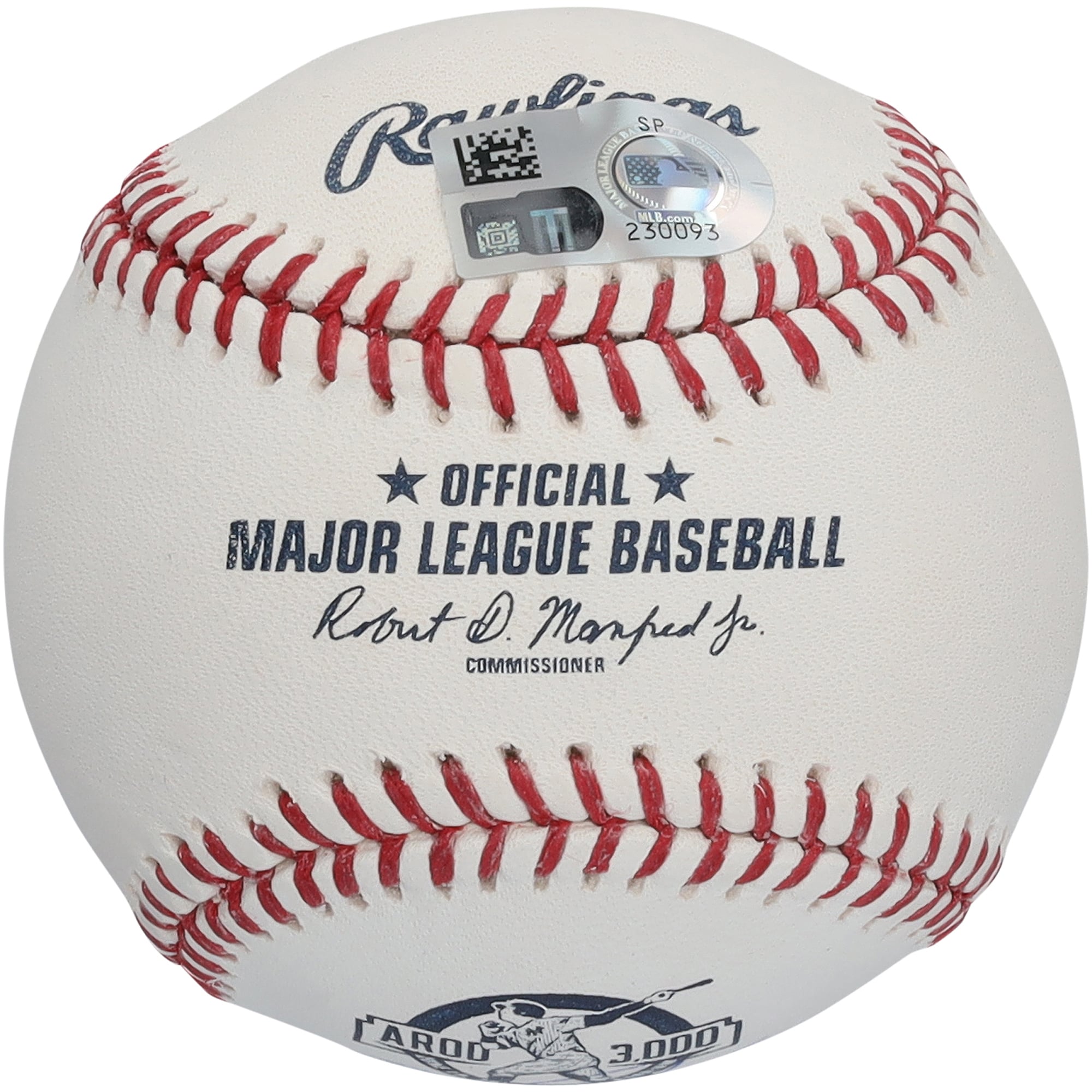 Alex Rodriguez New York Yankees Autographed 3000th Hit Logo Baseball
