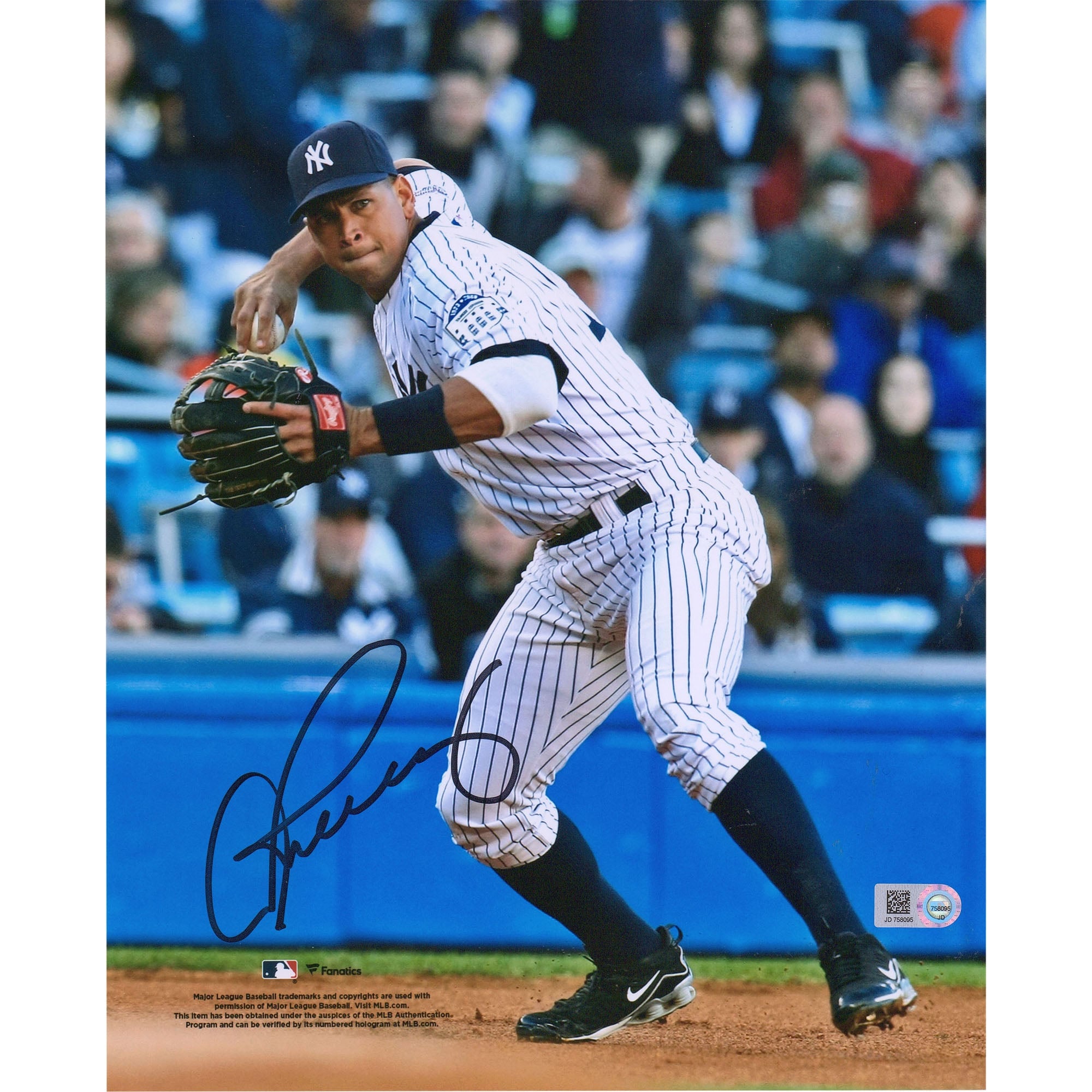 Photo dédicacée d'Alex Rodriguez, joueur des Yankees de New York, en train de lancer (8 x 10 pouces).