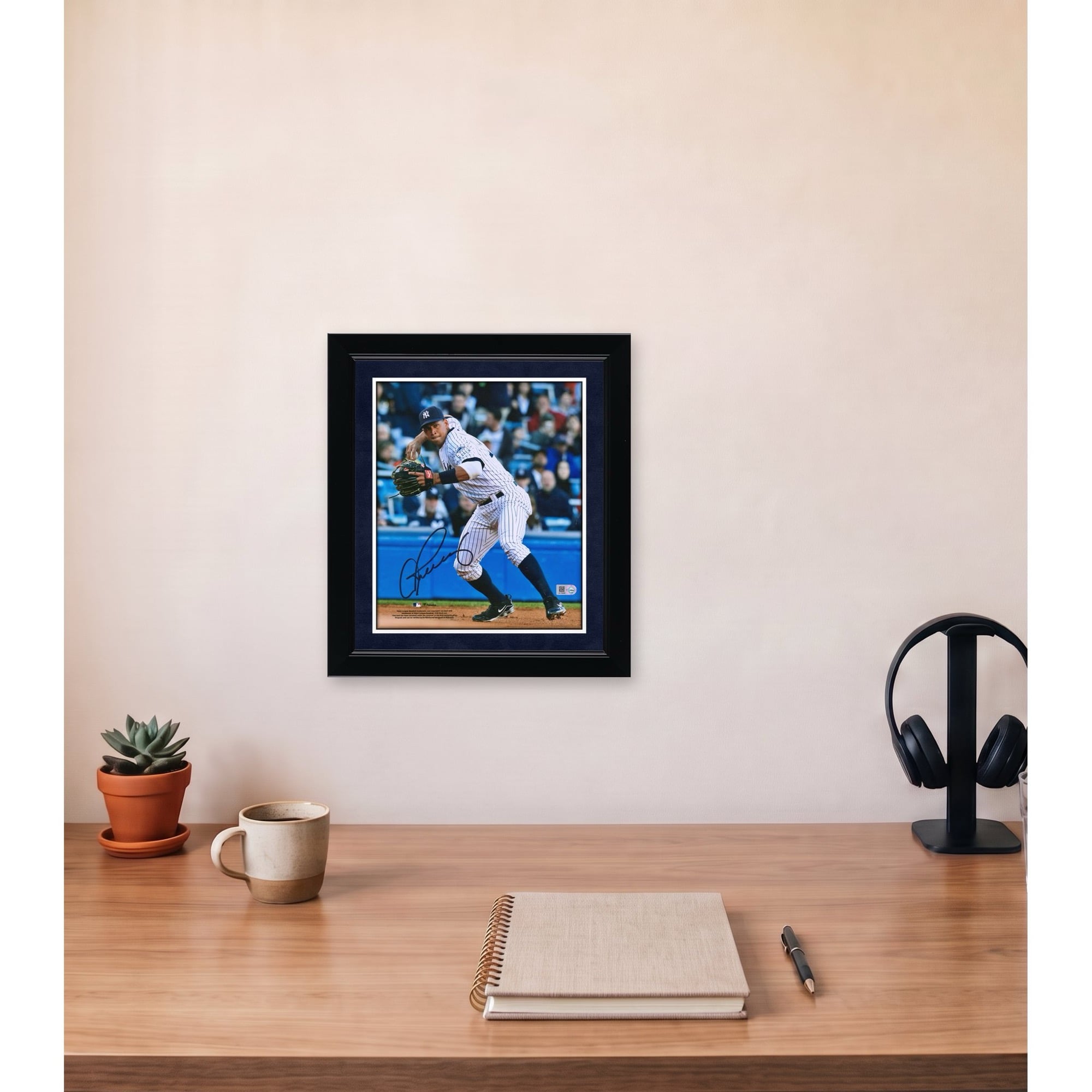 Photo dédicacée d'Alex Rodriguez, joueur des Yankees de New York, en train de lancer (8 x 10 pouces).