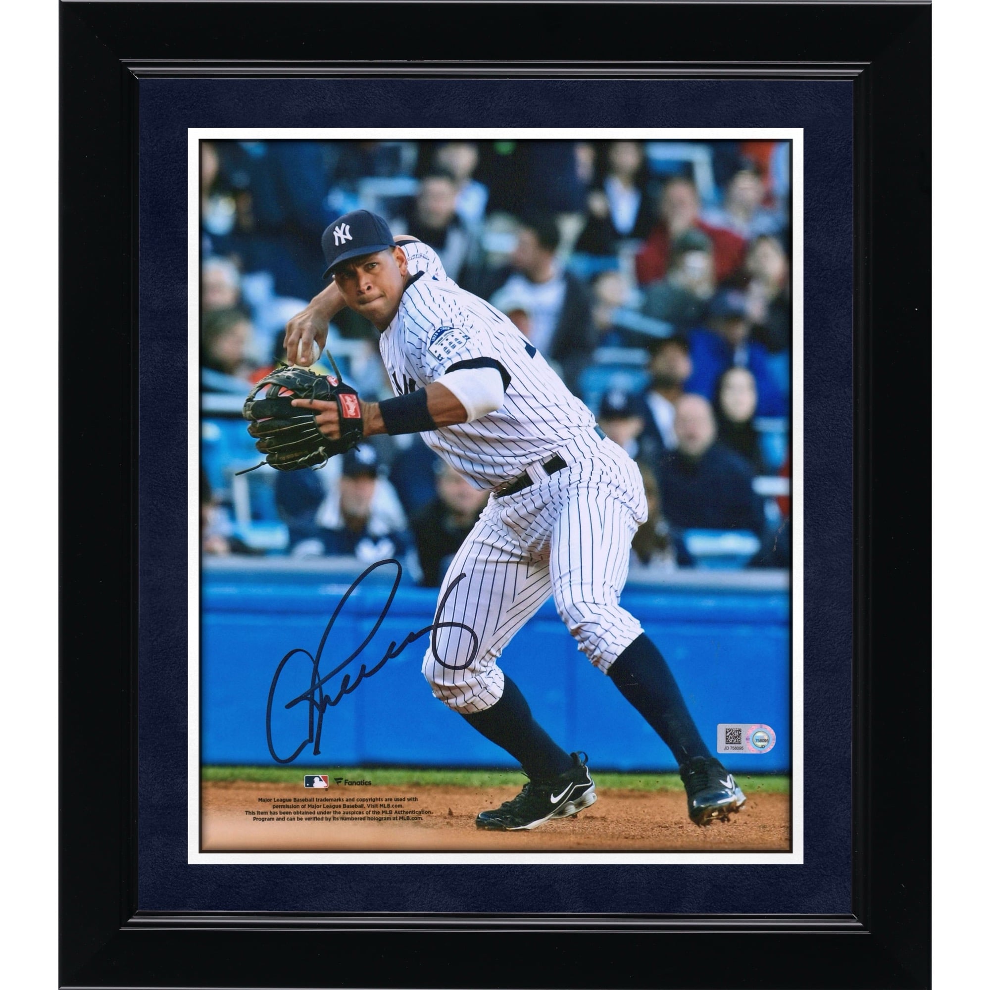 Photo dédicacée d'Alex Rodriguez, joueur des Yankees de New York, en train de lancer (8 x 10 pouces).