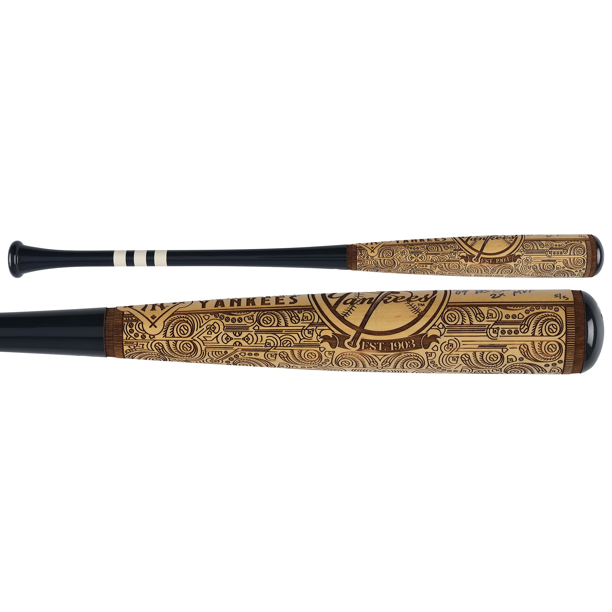Alex Rodriguez New York Yankees Autographed Pillbox Bat Company Mural Series Bat with Multiple Inscriptions - Limited Edition #5/5
