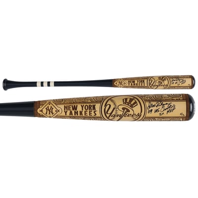 Alex Rodriguez New York Yankees Autographed Fanatics Authentic Pillbox Bat Company Mural Series Bat with Multiple Inscriptions - Limited Edition #5/5