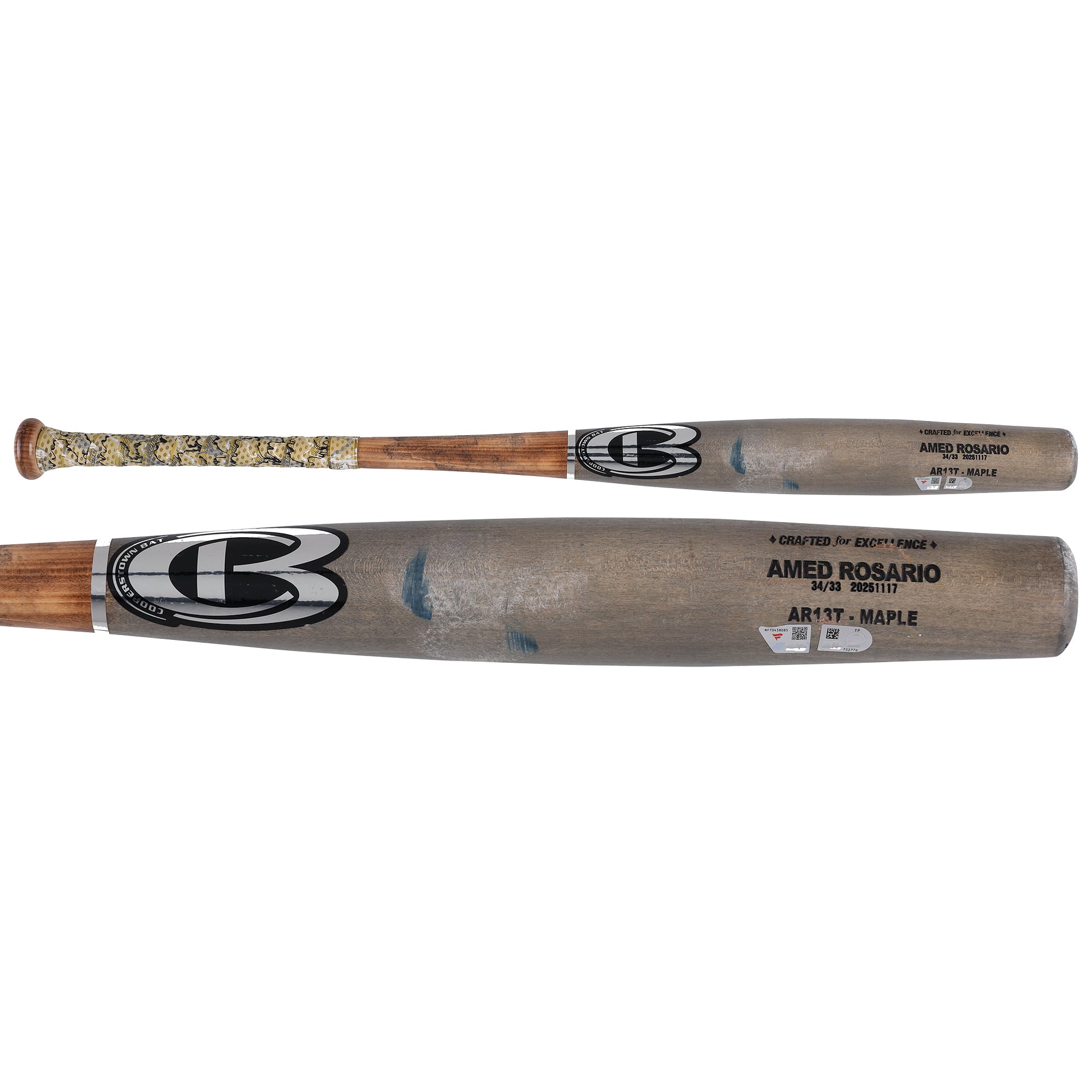 Amed Rosario New York Yankees Game-Used Gray Cooperstown Broken Bat vs. Athletics on April 9, 2026