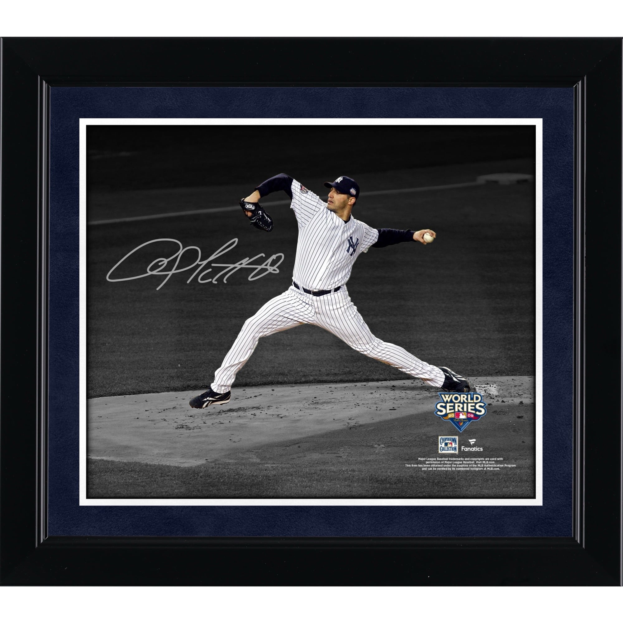 Andy Pettitte New York Yankees Autographed 8'' x 10'' Cooperstown Collection 2009 World Series Pitching Photograph