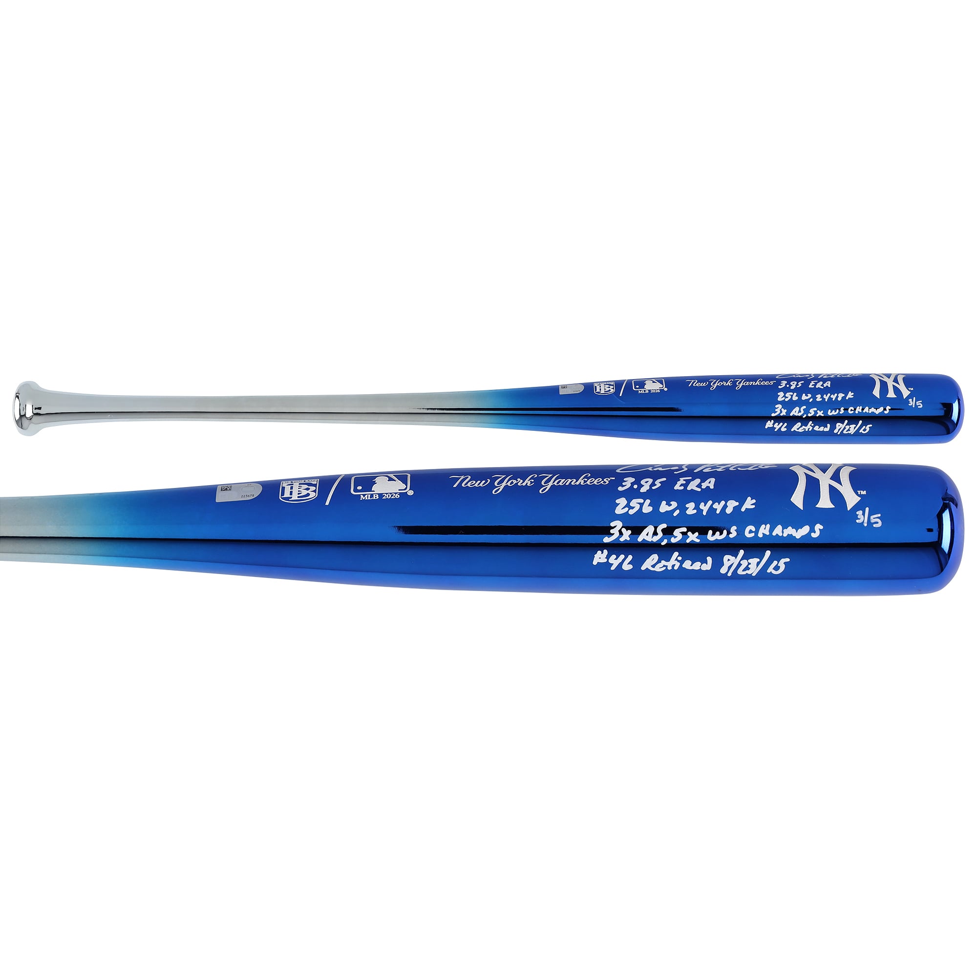 Andy Pettitte New York Yankees Autographed Big Time Bats Chrome Bat with Multiple Inscriptions - Limited Edition of 5