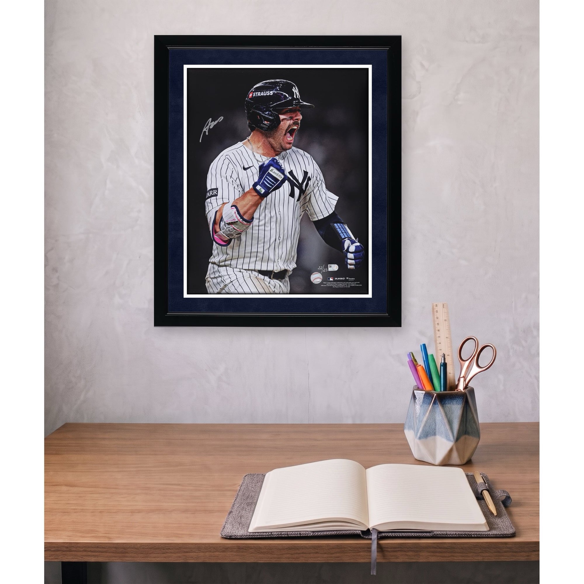Photo dédicacée d'Austin Wells (New York Yankees) - 40,6 x 50,8 cm (édition limitée à 25 exemplaires)
