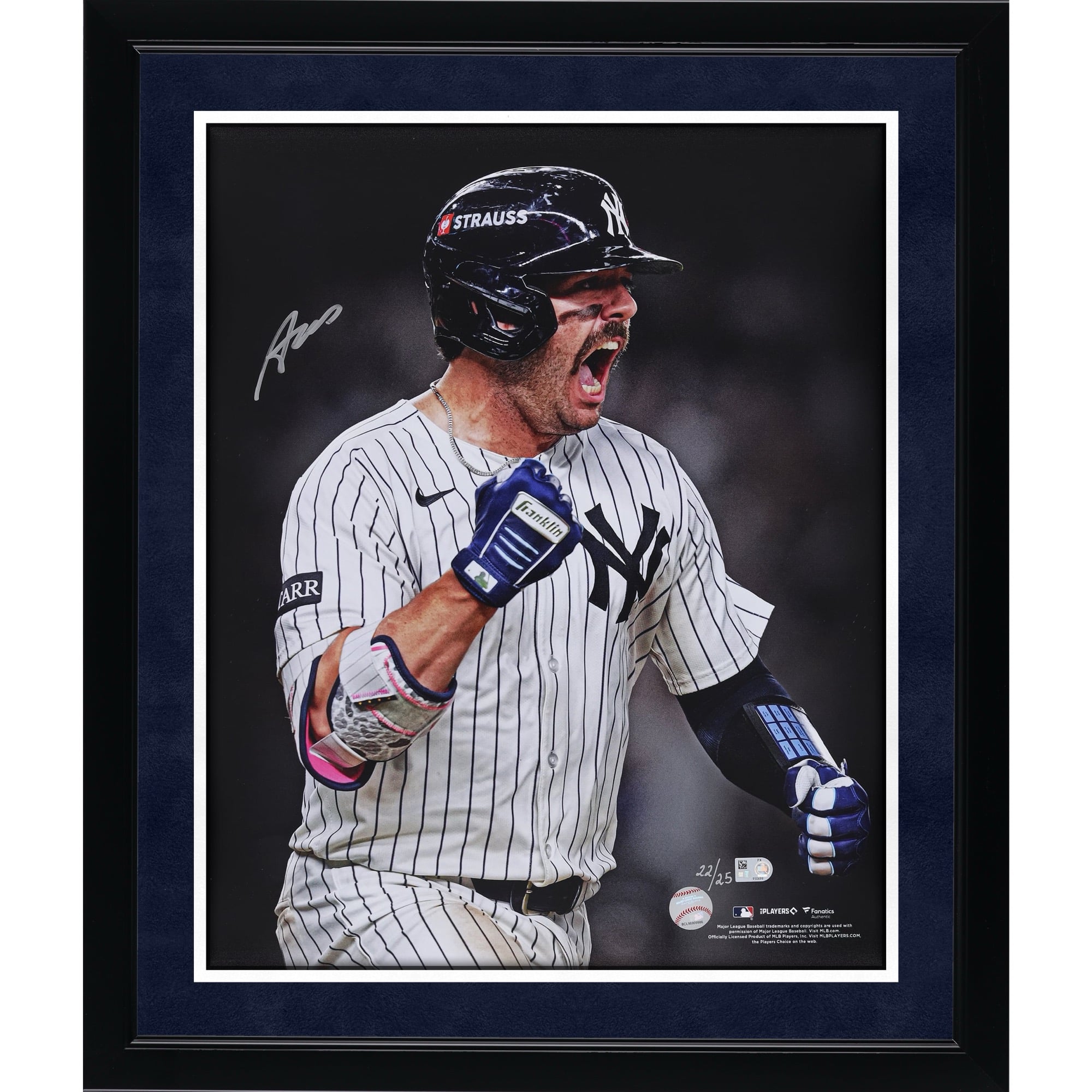 Photo dédicacée d'Austin Wells (New York Yankees) - 40,6 x 50,8 cm (édition limitée à 25 exemplaires)