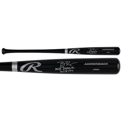 Ben Rice New York Yankees Autographed Fanatics Authentic Black Rawlings Pro Bat with "MLB Debut 6/18/24" Inscription 