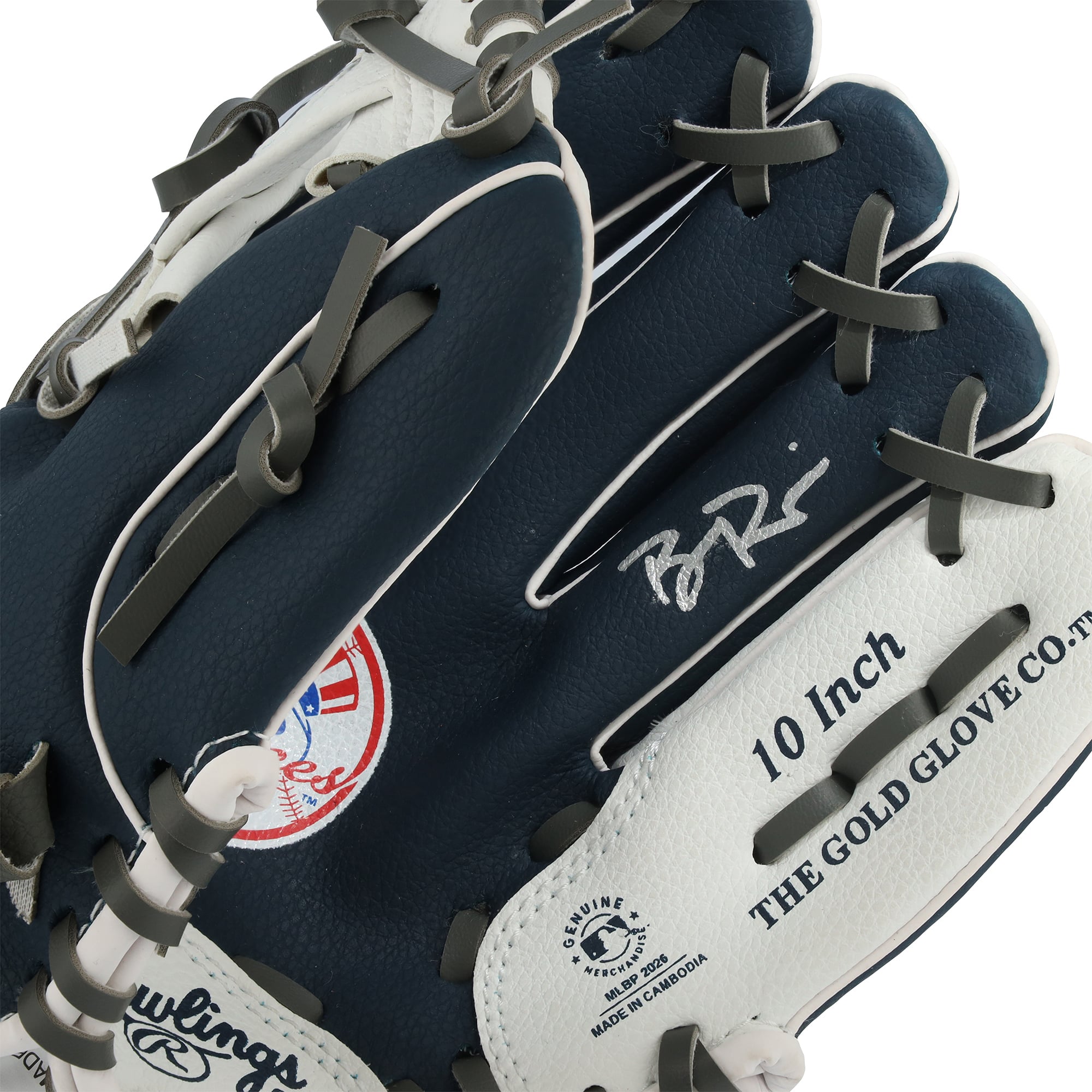 Ben Rice New York Yankees Autographed Rawlings 10" Collectible Team Logo Glove