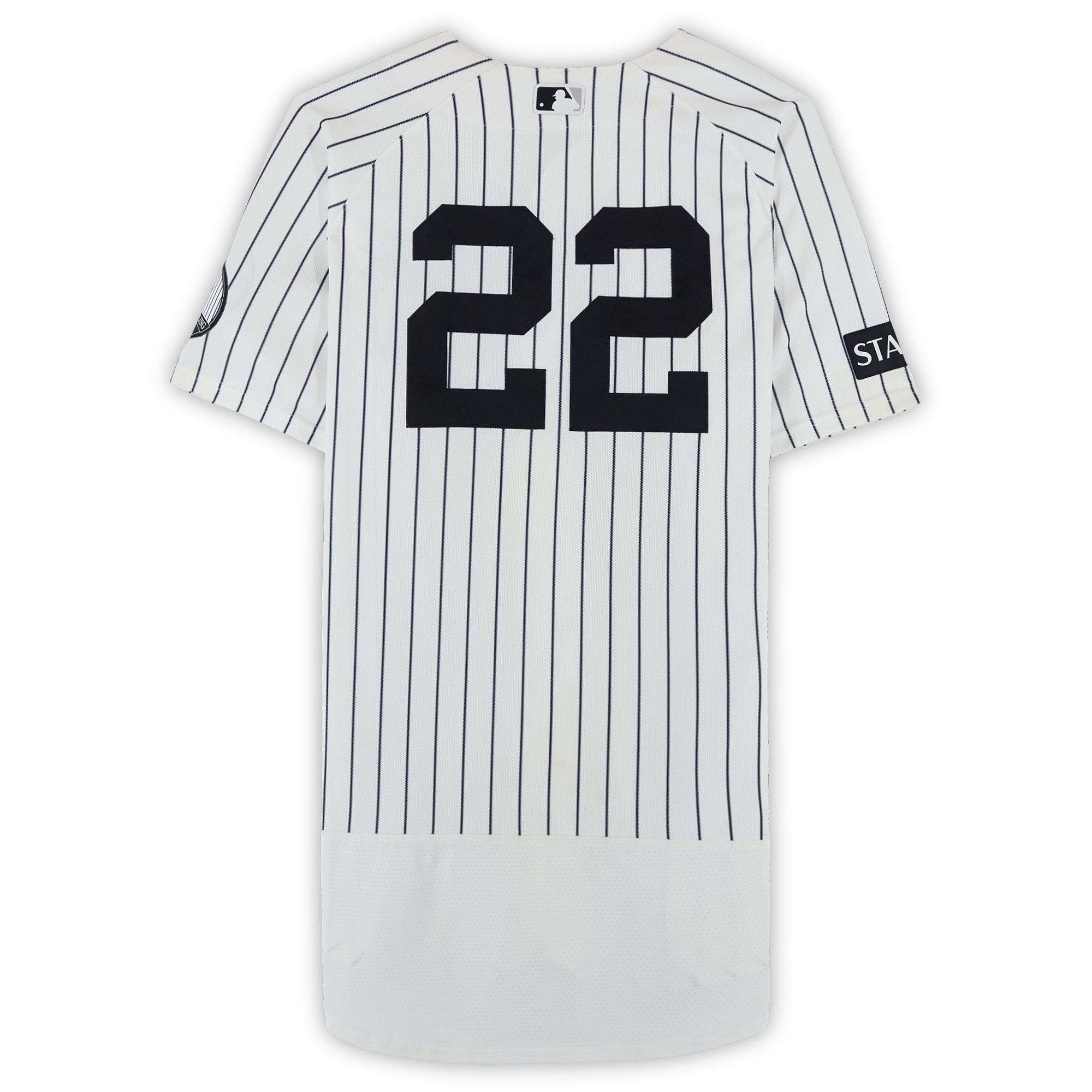 Ben Rice New York Yankees Game-Used #22 White Nike Pinstripe Jersey vs. Pittsburgh Pirates on July 22, 2026 - Game One of Doubleheader - 1-5, HR, 3 RBI, R