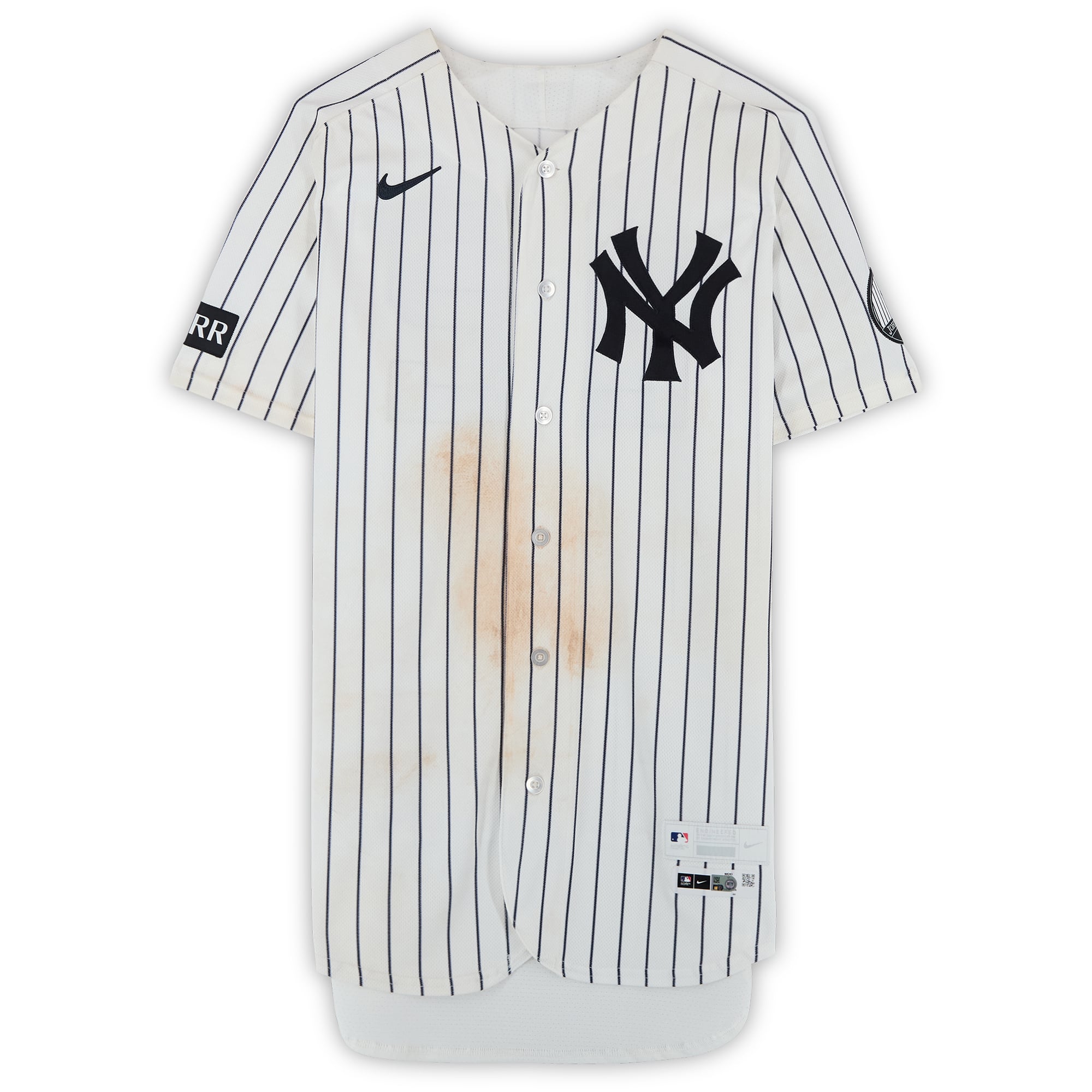 Ben Rice New York Yankees Game-Used #22 White Nike Pinstripe Jersey vs. Pittsburgh Pirates on July 22, 2026 - Game One of Doubleheader - 1-5, HR, 3 RBI, R