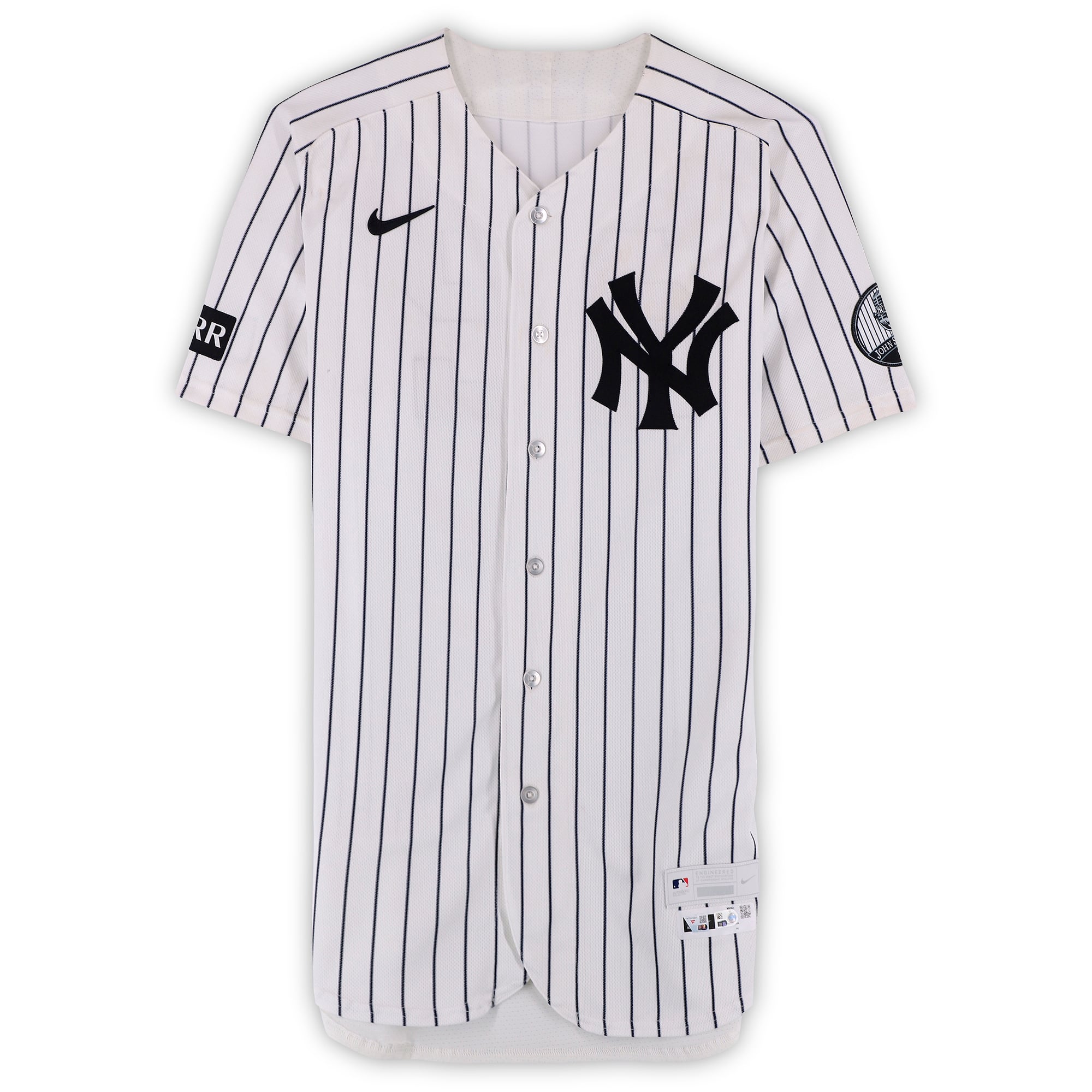 Ben Rice New York Yankees Game-Used #22 White Pinstripe Jersey vs. Atlanta Braves on August 8, 2026 - 1-4, HR, RBI, R