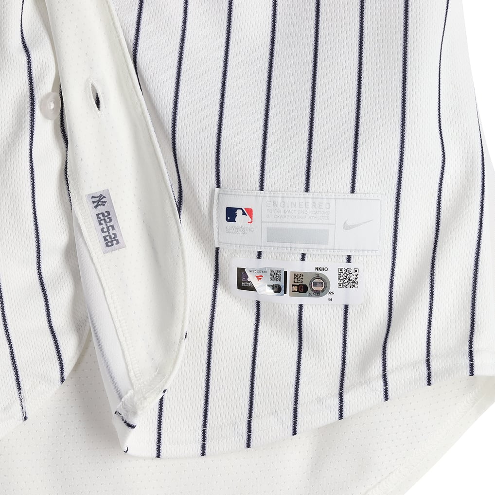 Ben Rice New York Yankees Player-Worn #22 White Pinstripe Jersey vs ...