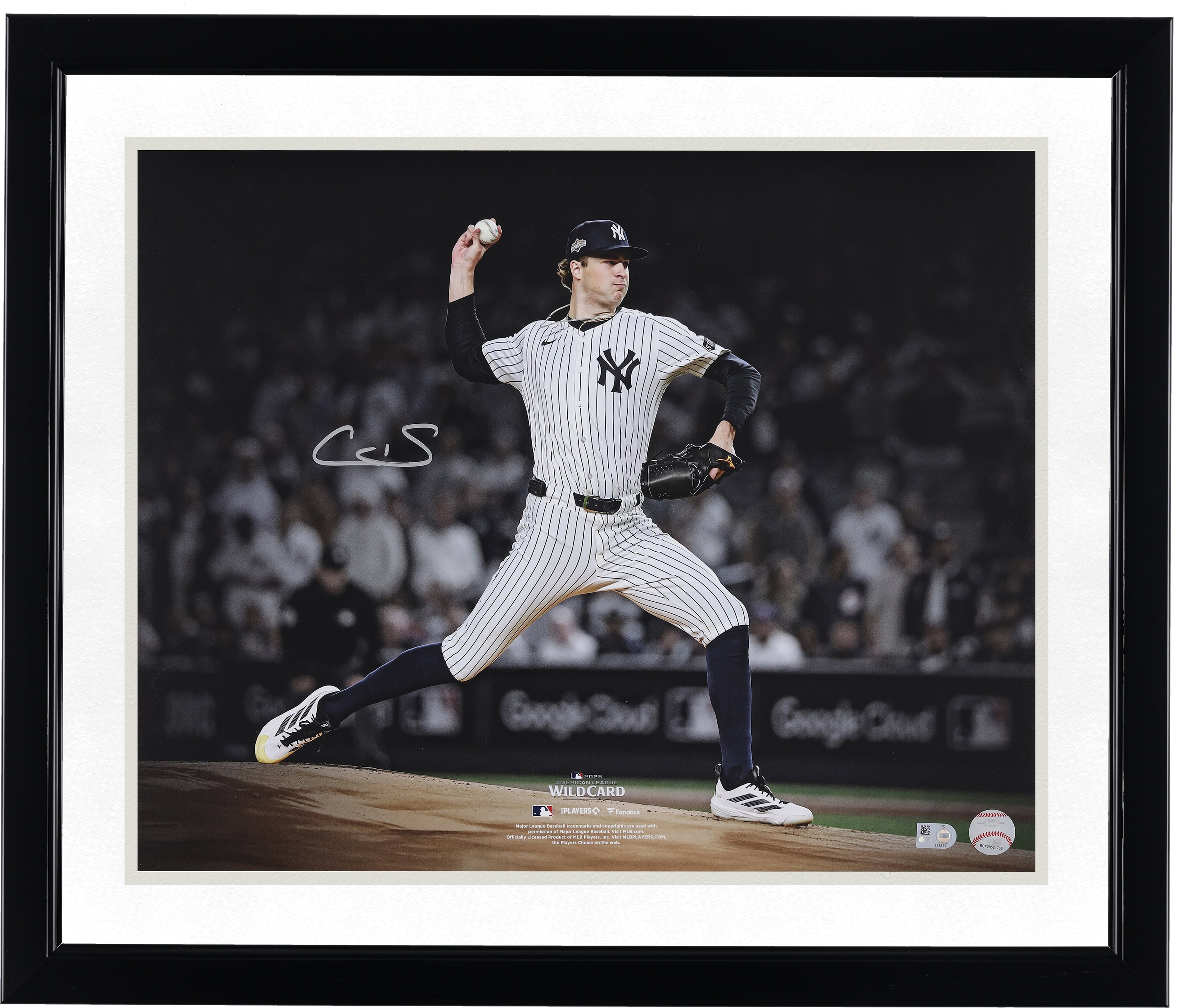 Cam Schlittler New York Yankees Autographed 16" x 20" 2025 AL Wildcard Series Pitching Photograph