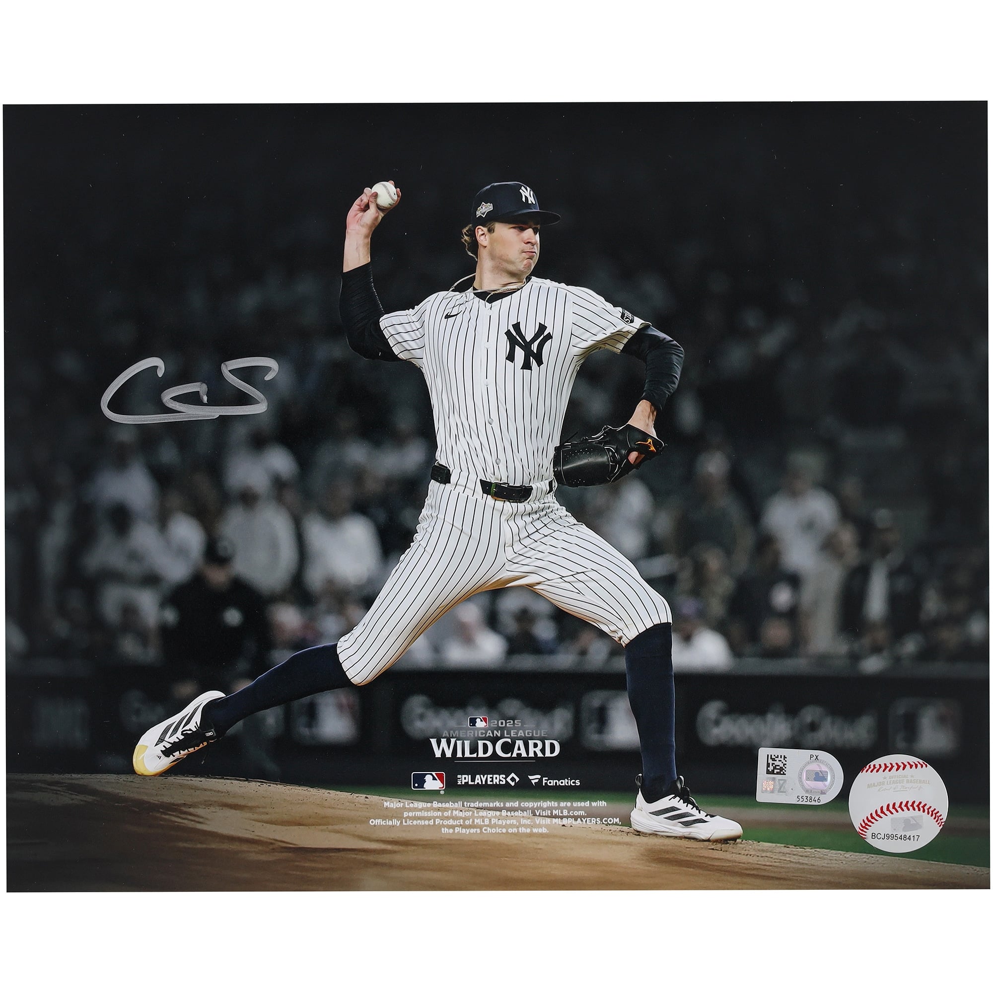 Cam Schlittler New York Yankees Autographed 8" x 10" 2025 MLB AL Wildcard Series Pitching Photograph
