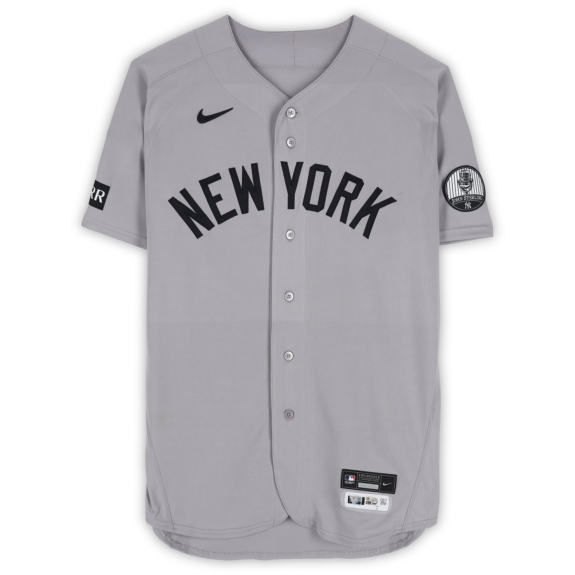 Maillot gris n° 55 porté par Carlos Rodón des Yankees de New York lors du match contre les Athletics le 29 mai 2026 - 6 manches lancées, 1 point mérité, 3 retraits sur des prises, 1 victoire