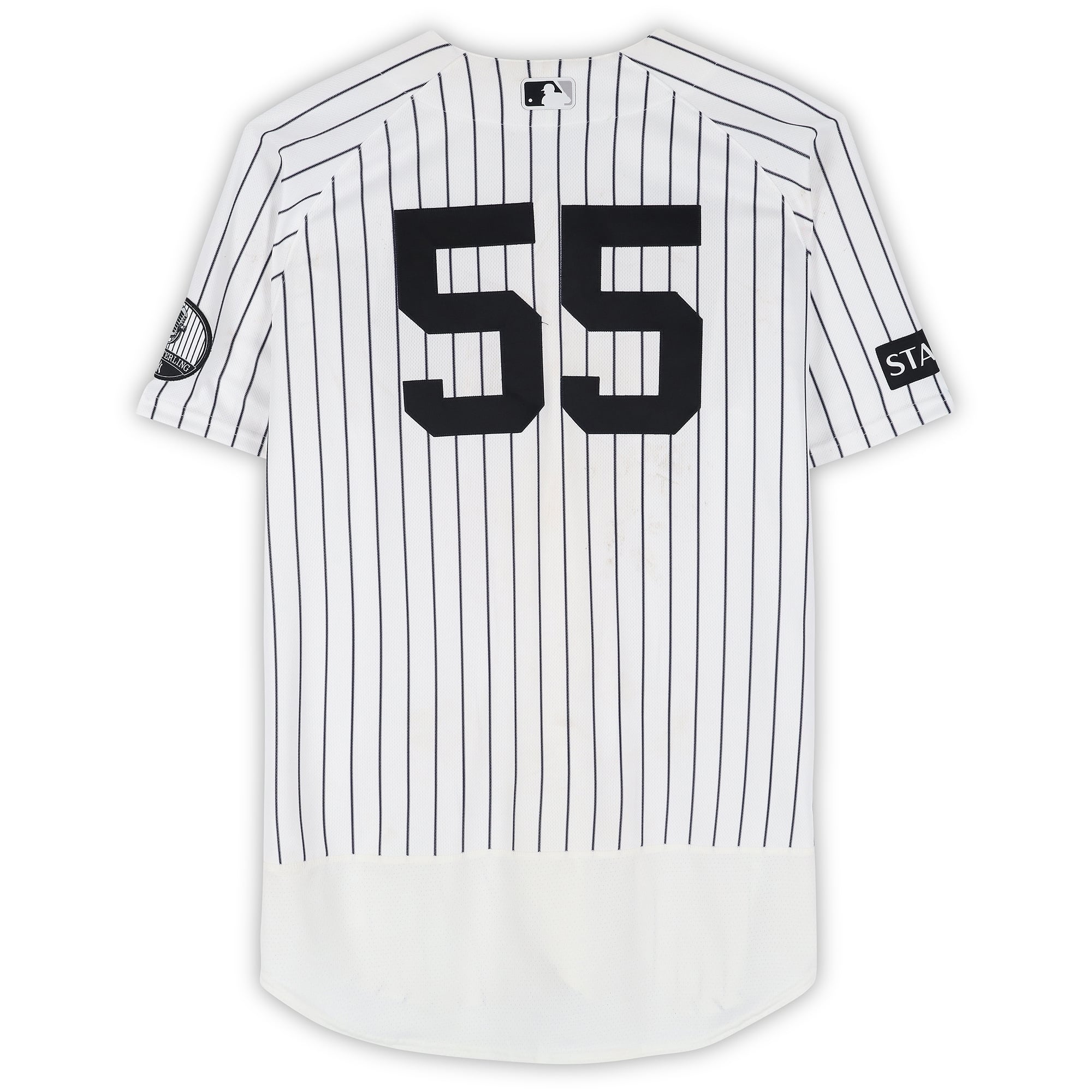Carlos Rodón New York Yankees Game-Used #55 White Nike Pinstripe Jersey vs. Toronto Blue Jays on May 21, 2026