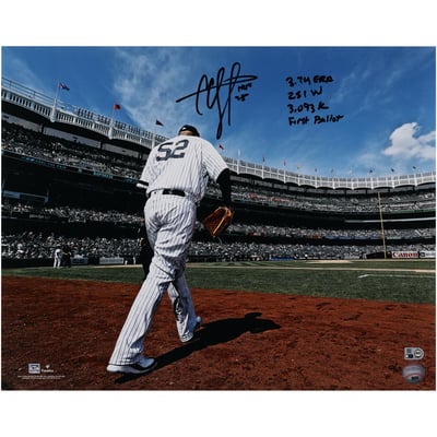 CC Sabathia New York Yankees Autographed Fanatics Authentic 16" x 20" Running out of the Dugout Photograph with Multiple Inscriptions - Limited Edition #10/10