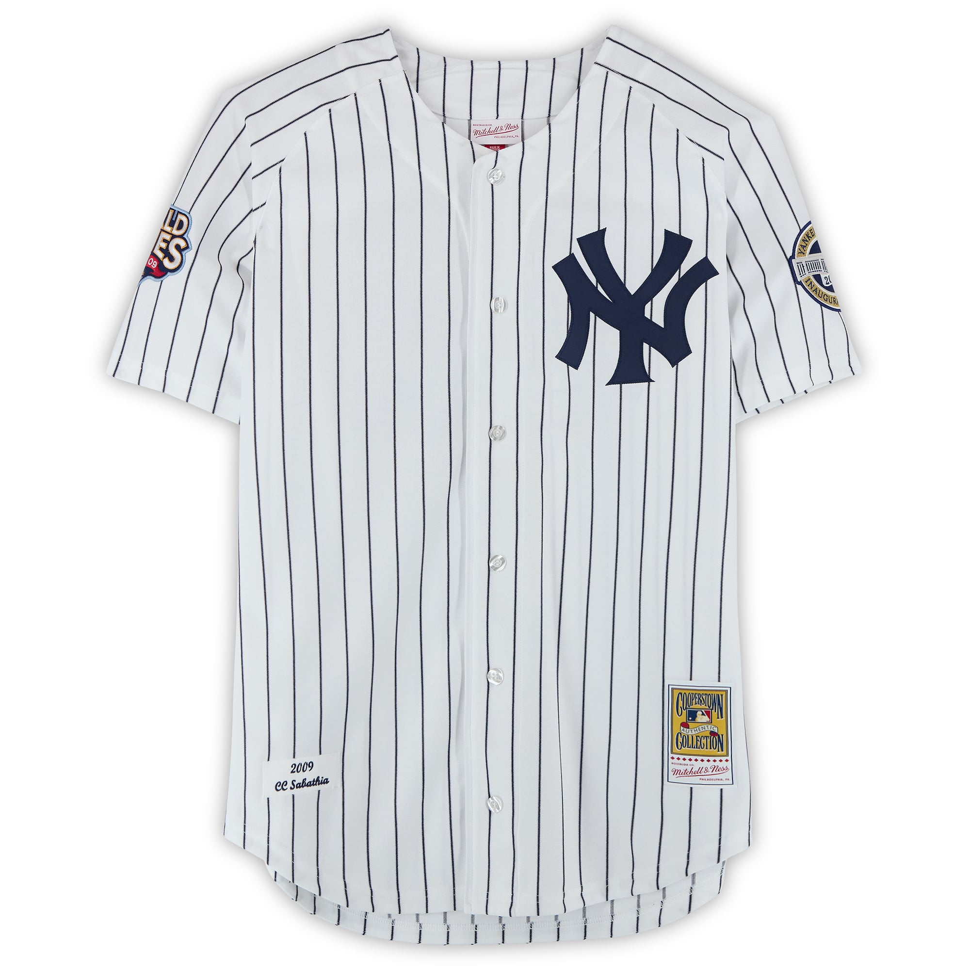 CC Sabathia New York Yankees Autographed White Mitchell and Ness 2009 World Series Authentic Jersey with "HOF 25" Inscription