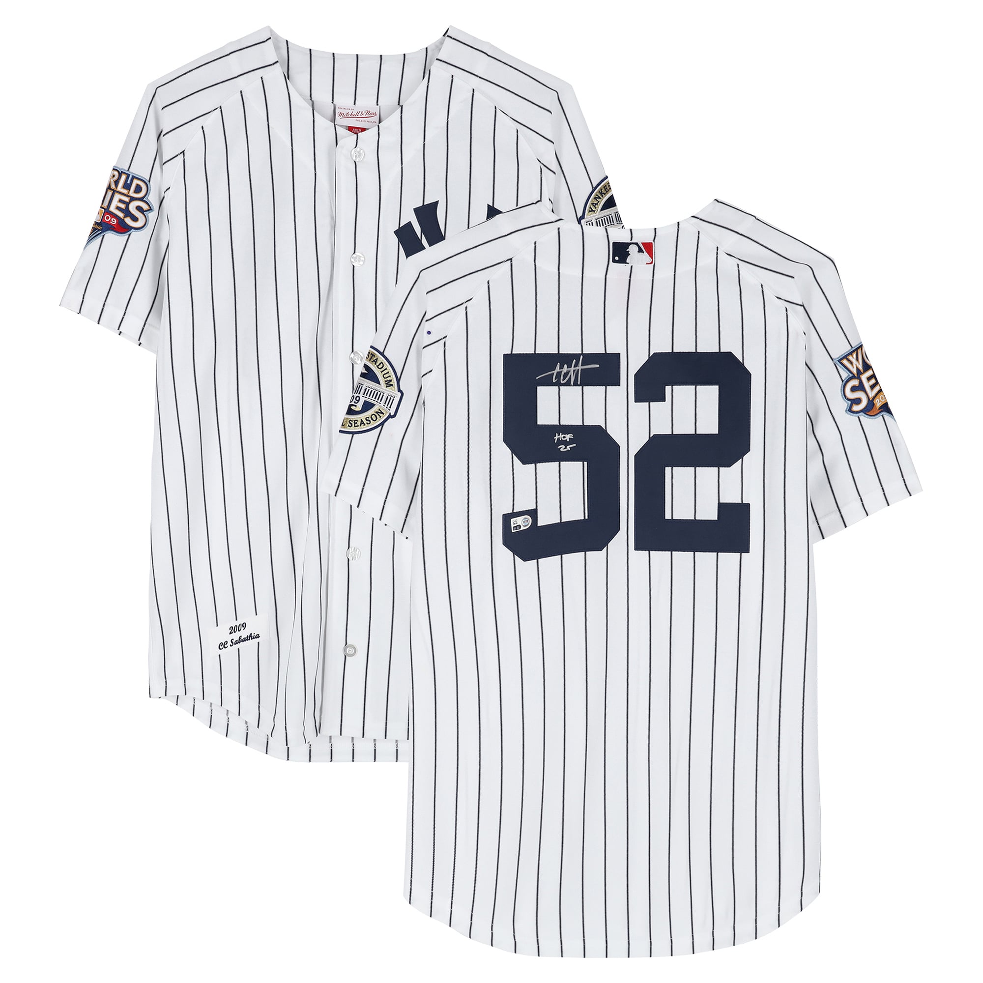 CC Sabathia New York Yankees Autographed White Mitchell and Ness 2009 World Series Authentic Jersey with "HOF 25" Inscription
