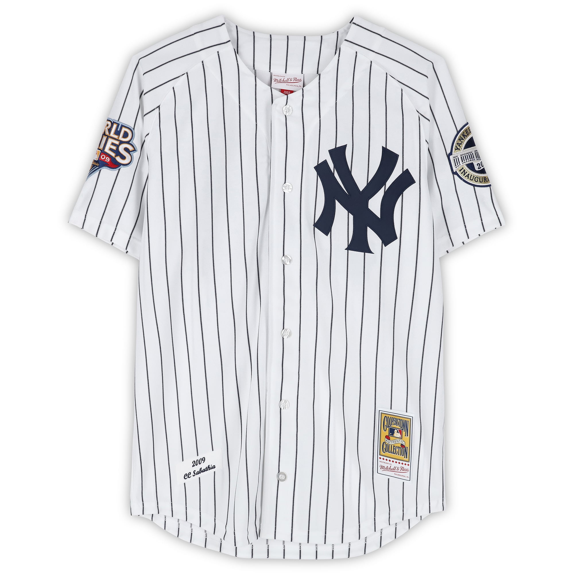 CC Sabathia New York Yankees Autographed White Mitchell and Ness 2009 World Series Authentic Jersey
