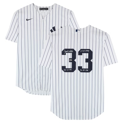 David Wells New York Yankees Autographed Fanatics Authentic White Nike Replica Jersey with Multiple Inscriptions 