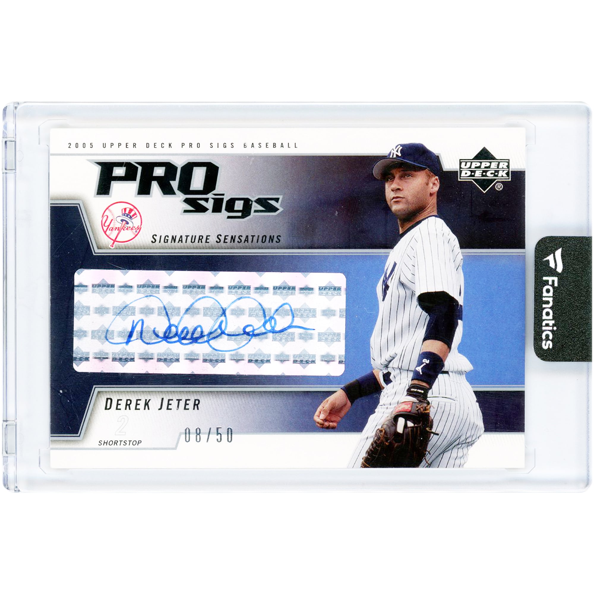 Derek Jeter New York Yankees Autographed 2005 Upper Deck Pro Sigs #SS-DJ #8/50 Card