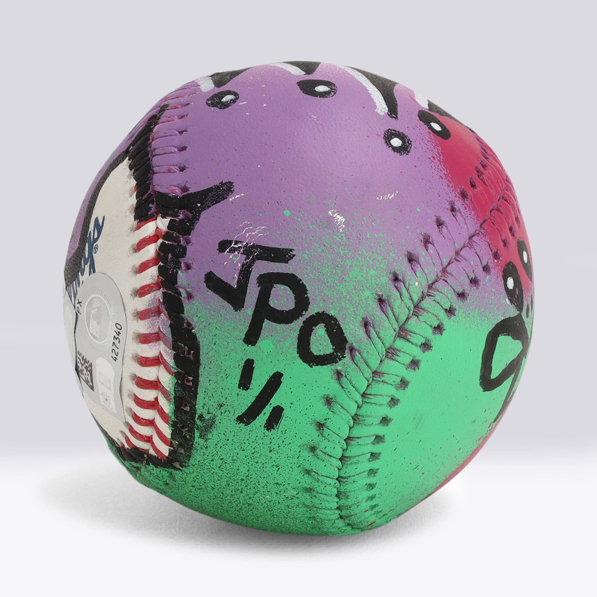 Balle de baseball autographiée par Derek Jeter (New York Yankees) - Illustration par JPO - Édition limitée n° 1/1 - NF70444595