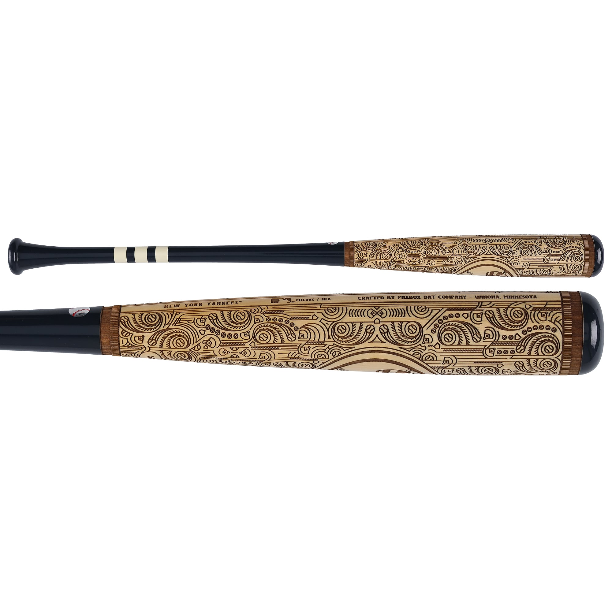 Derek Jeter New York Yankees Autographed Pillbox Bat Company Mural Series Bat with Multiple Inscriptions - Limited Edition #1/5