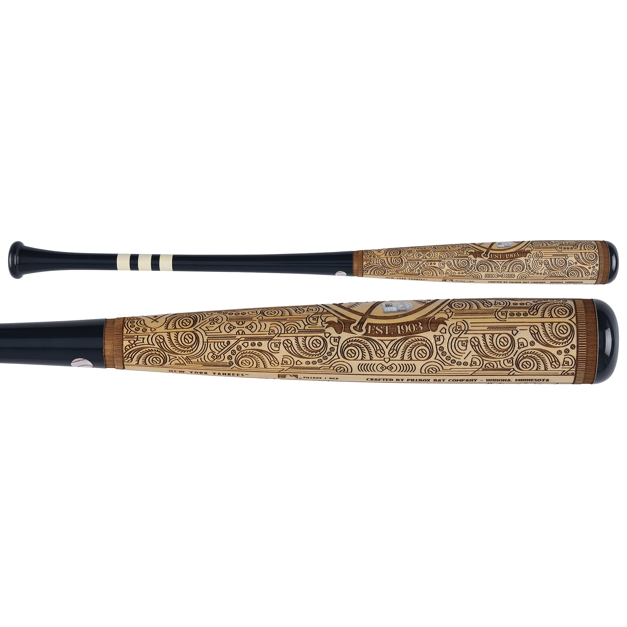 Derek Jeter New York Yankees Autographed Pillbox Bat Company Mural Series Bat with Multiple Inscriptions - Limited Edition #1/5