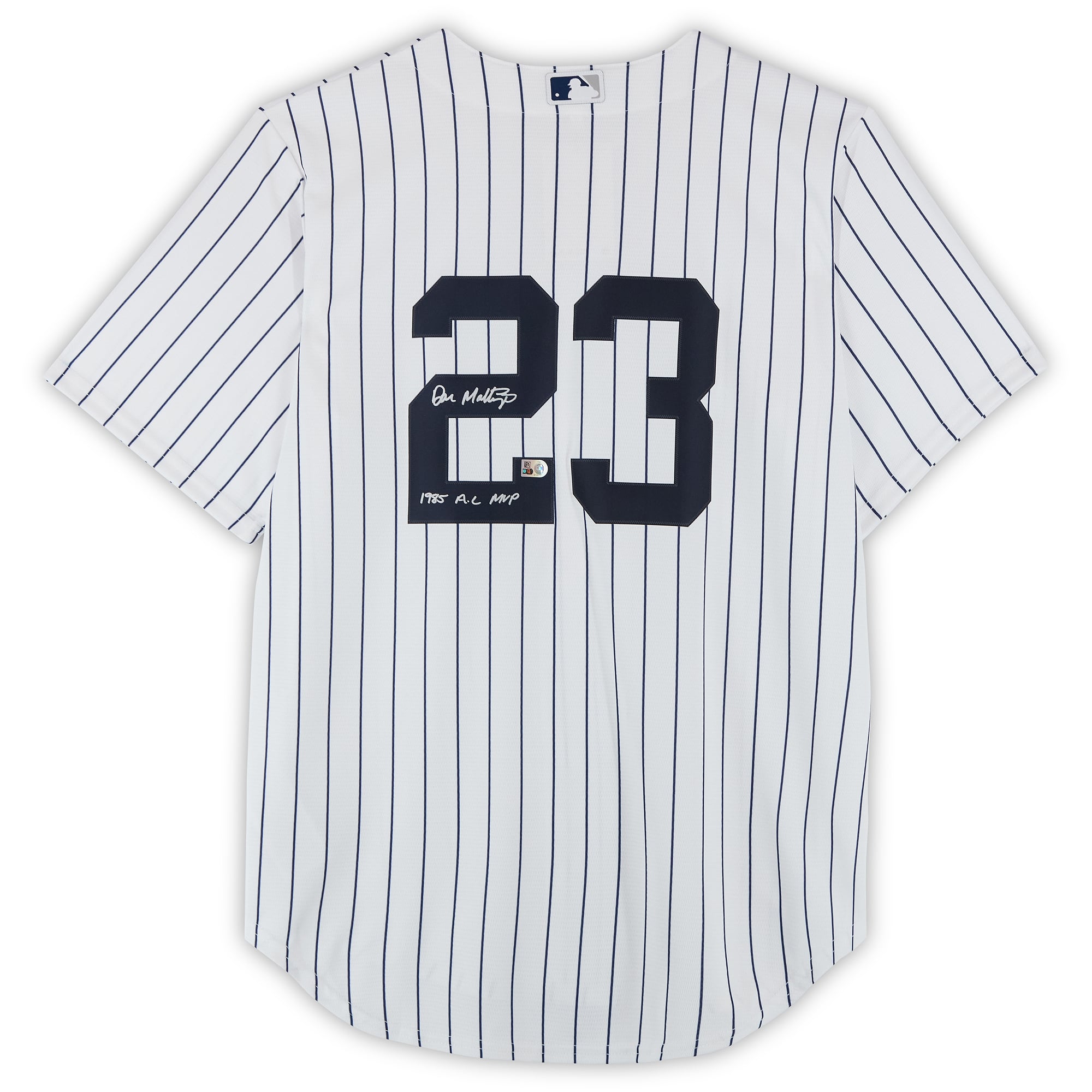 Don Mattingly New York Yankees Autographed White Nike Replica Jersey with "1985 AL MVP" Inscription