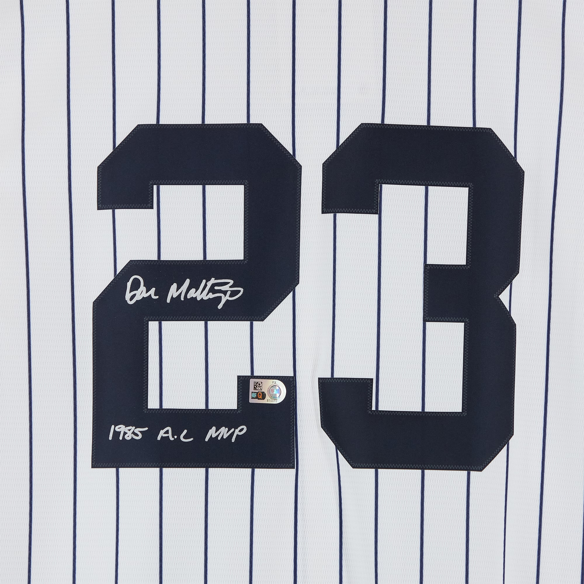 Don Mattingly New York Yankees Autographed White Nike Replica Jersey with "1985 AL MVP" Inscription