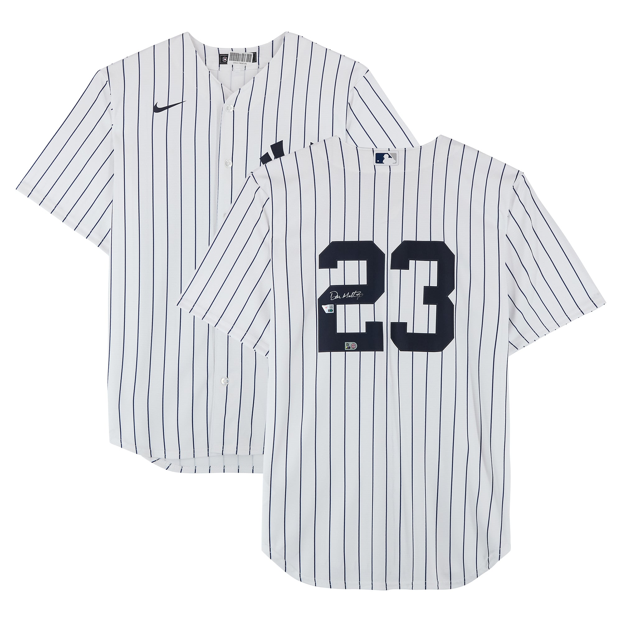 Maillot réplique blanc Nike autographié de Don Mattingly, des Yankees de New York