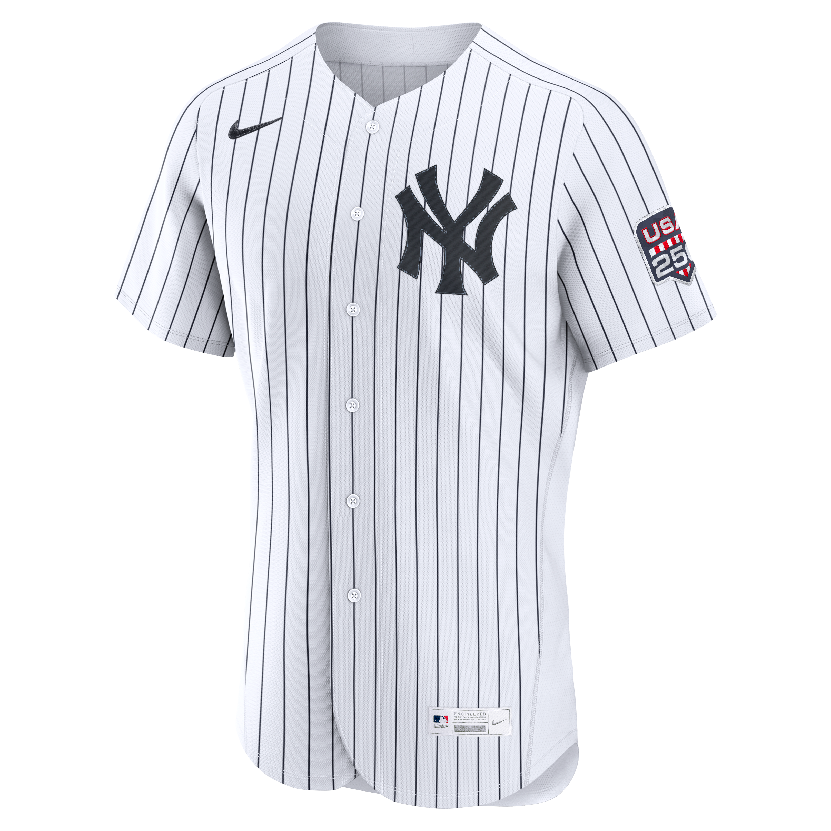 Maillot authentique Nike blanc USA 250 des Yankees de New York pour homme, édition spéciale 4 juillet