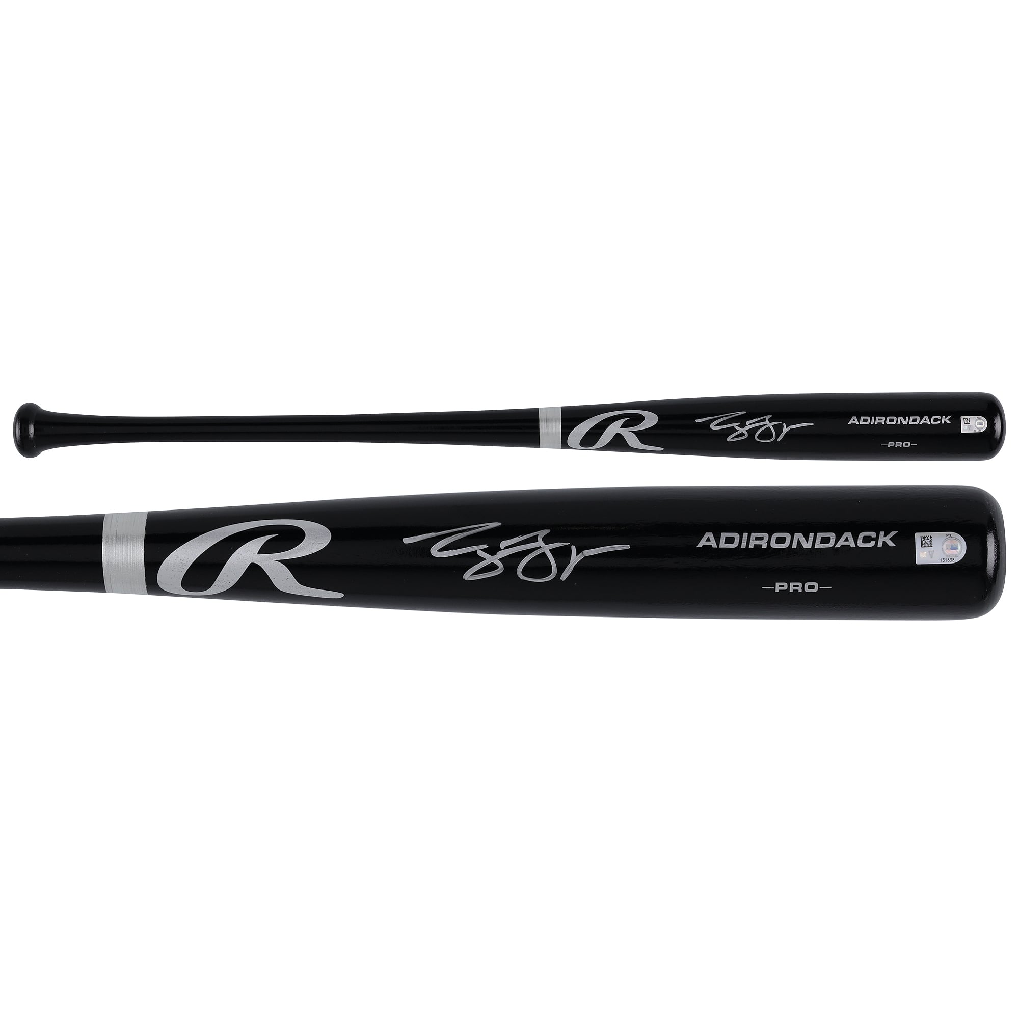 Bâton Rawlings Pro noir autographié par George Lombard Jr., des Yankees de New York
